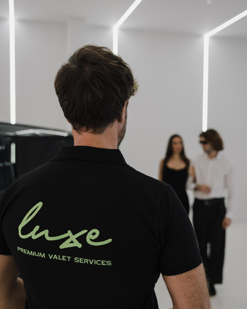 Luxe Valet Services collecting a car
